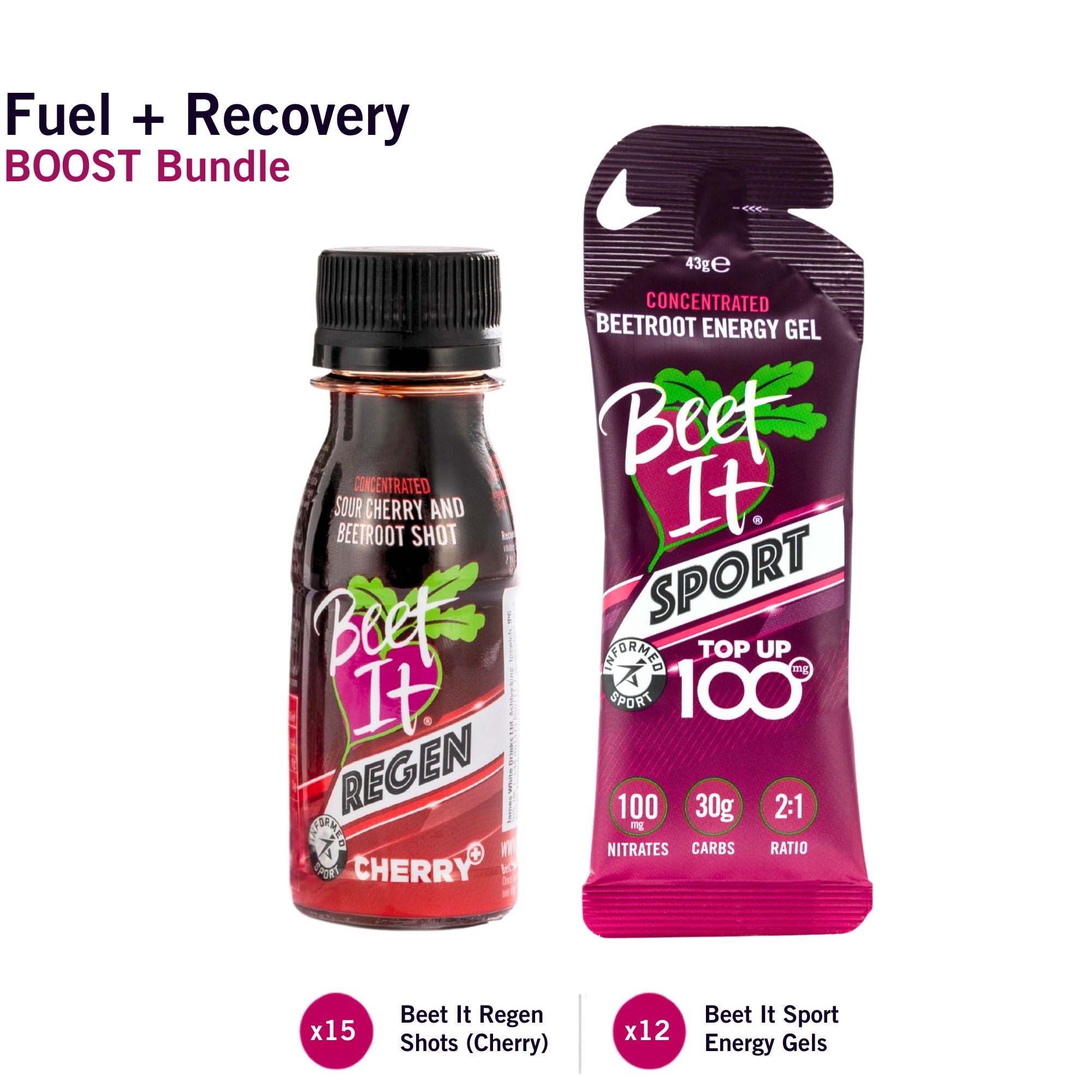 Fuel + Recovery BOOST Bundle (Regen Cherry + Nitrate Energy Gel