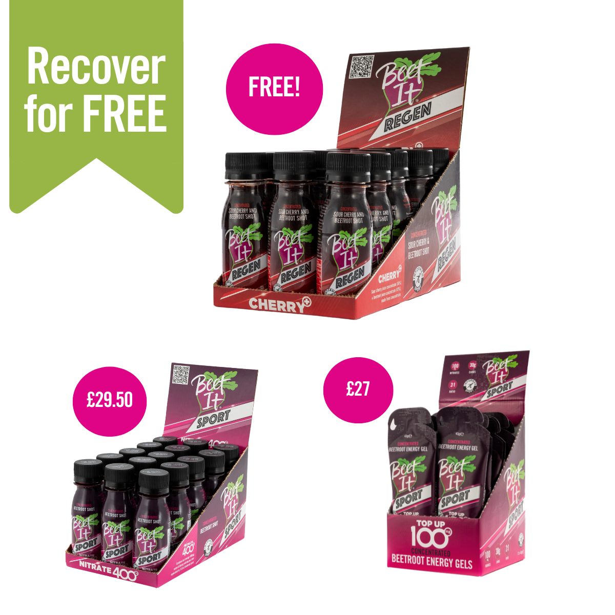 Recover for FREE Bundle – Get £86's Worth of Performance Fuel for £56.50