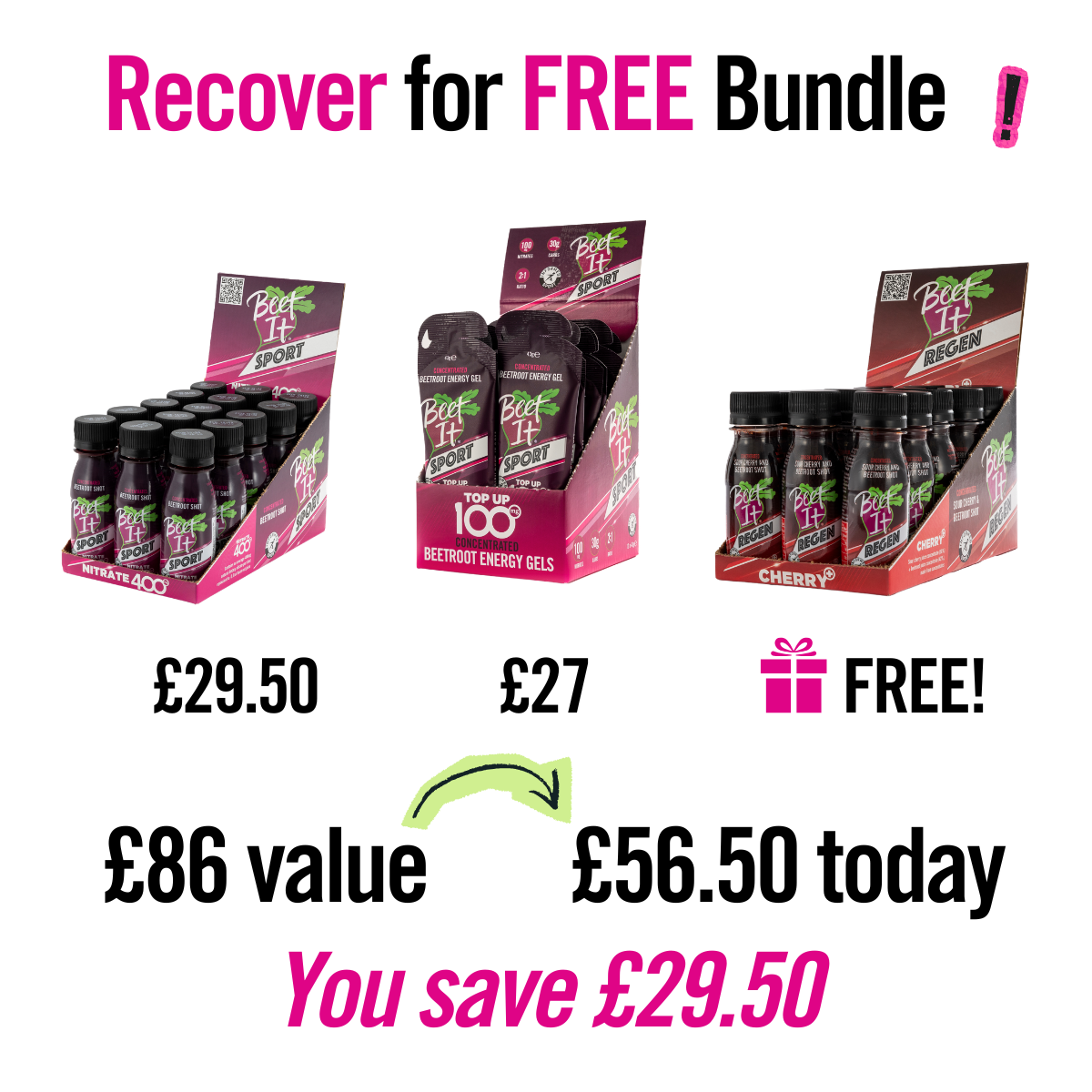 Recover for FREE Bundle – Get £86's Worth of Performance Fuel for £56.50